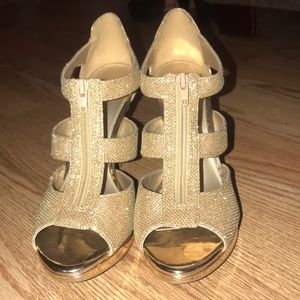 Sparkly gold heels